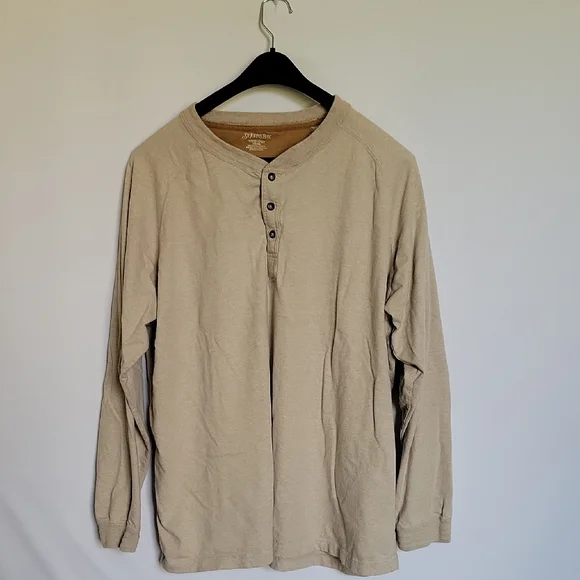 John's Bay Shirts St Johns Bay Tan Long Sleeve Henley
